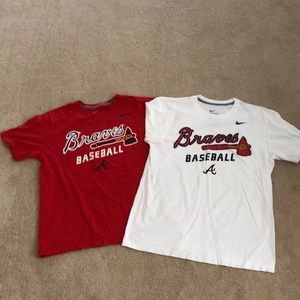 2 Nike Dri-Fit Atlanta Braves T-shirts (red/white)